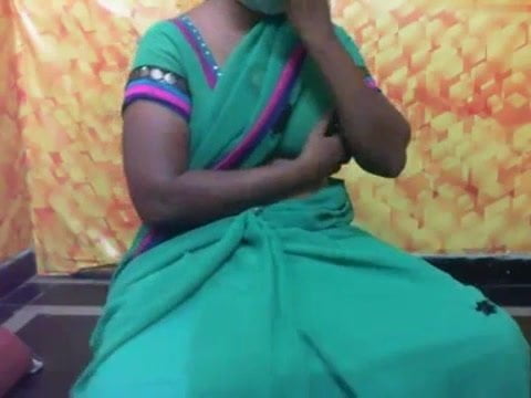 .Green saree kirthika aunty with husband friend .