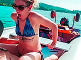 Wife gets FUCKED on a boat and gets a Creampie from her husband's best friend