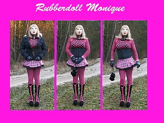 Rubberdoll Monique First Walk As A Bimbo Doll...