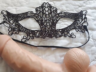 Dildo Blowjob, European, Masked Mom, Homemade