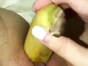 Masturbe whit banana 