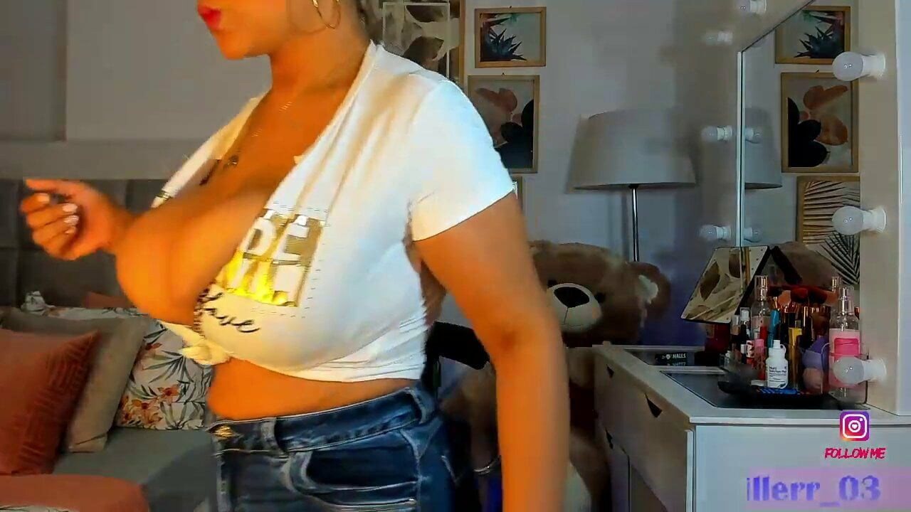 Sarah wobbles and licks her huge Latina boobs