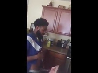 Kitchen, Sucking BBC, Interracial, Sucking