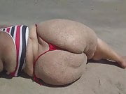 Marineide Ramos enjoying herself on the beach. 