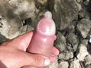 Used Condom with a Hokker outside