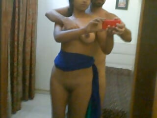 With my sexy Village wife Priya, trying to Grab her beautiful boobs while she is naked holding the Camera !  Slowmo ! E21