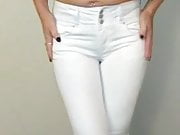 Piss - Wet Scarlet - Scarlet Pees Her Skintight White Jeans 