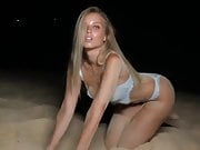polina lingerie beach shoot