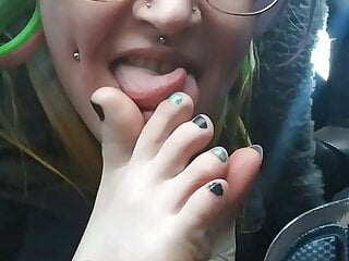 Ash, Public Foot Worship, Public Feet, Fingered in Car