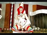 Shemale Clown Takes Huge Dildo at the Circus 