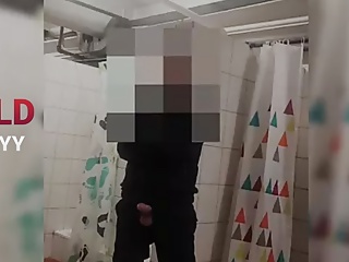 Security Guard wank in shower work