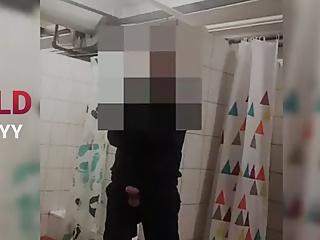 Security guard wank in shower work...