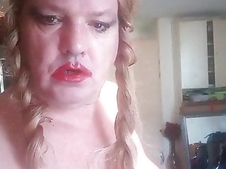 EXTREME NIPPLE PIERCING RED LIPSTICK SISSY BLONDE PIGTAILS S