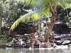 Couple Real Sex in a Waterfall in Thailand