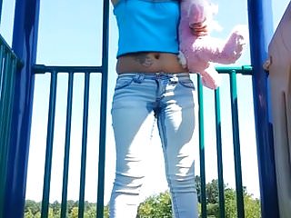 My Light Blue Pants At Public Playground...
