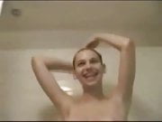 Amateur girl with GREAT boobs in shower.