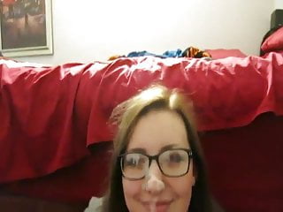 Nerdy Girl Hot Facial On Her Face And Glasses...