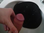 Splashing a black dish