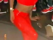 BLK TS IN RED LATEX