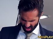 Sexy businessman fucked by slick young partner