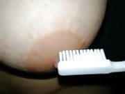 My nipple with toothbrush 2