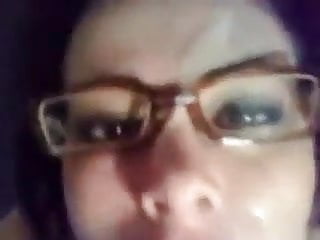 New Girl, Facial, Girl Cock, Blowjob Glasses