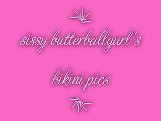 Butterballgurl, sissy models a sexy bikini...