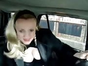 Sashka Vaseva sings and shows her amazing big boobs in a car