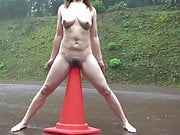 Elmer's Wife Anal and Pussy traffic cone