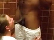 Hungry White Babe Blows Muscular Fit BBC In The Bathroom