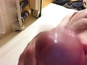 Flicking the cum after edging myself