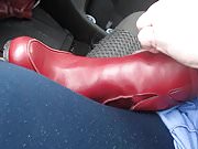 putting my red boots on 