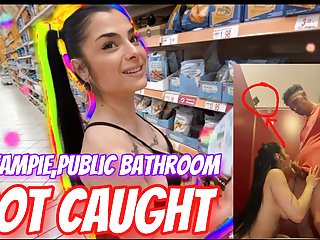 Tits, Touching Tits, Public Bathroom, Getting Caught