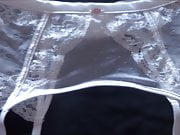 new garter belt for handjob and cumshot ( + slow motion )