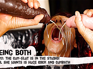 28 Trailer-Cum-slut in the studio! Deepthroating &amp; cumshower