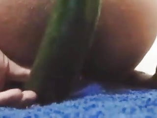 Fuck with cucumber ass hole...