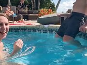 Cadence Lux sucking dick at the pool