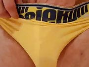 Playing in yellow undies