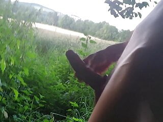 Jerking Naked In Public At The Edge Of The Woods
