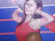 Apink Hayoung Cum Tribute Cum On her Sexy Armpits red dress 