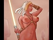 Jedi knight Indeera Stokes from Star Wars drawing timelapse 