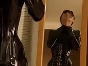 Japanese girl with latex catsuit