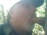 Daddy blowjob in the woods