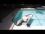 wet leather pants in the pool