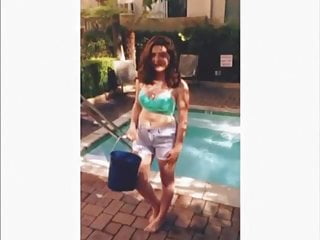 Emma Rose Kenney doing the   ice bucket challenge