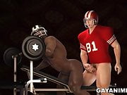 3D Cartoon Football Stud Ass fucking Tight Black Bottom