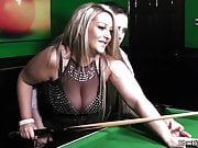 Blonde bbw in nylons gets slammed on pool table