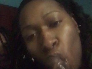 Wet Blowjob, Cum Sucking, BBC, Wet Ebony