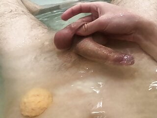 Cute teen bathing in a bathtub...