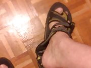 fucking sandals after a hike cum in my tevas